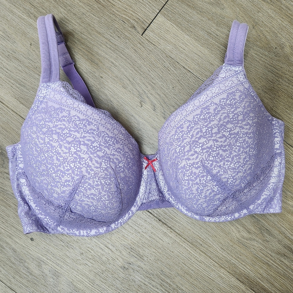 Cacique Lilac Lace Underwire Bra Size 44F